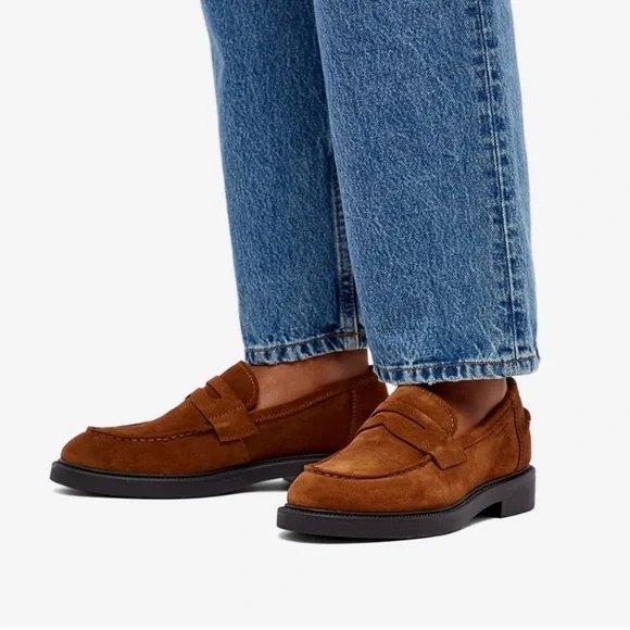 Vagabond Brown Suede Penny Loafers Classic Comfort Neutral Capsule Staple Daily - Picture 3 of 14